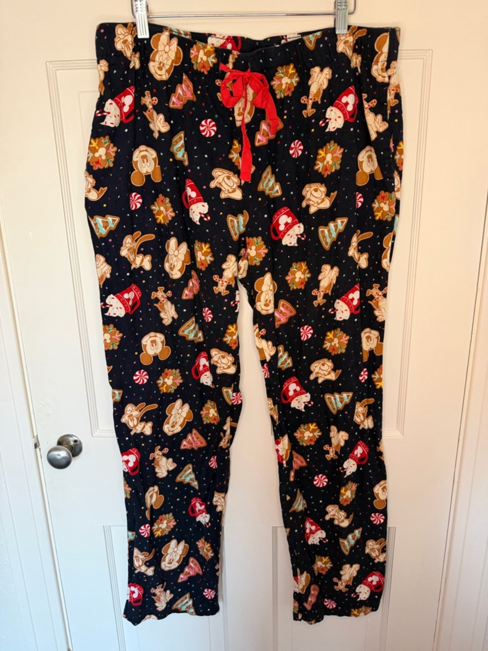 Disney Gingerbread Mickey & Minnie Christmas Pajama Pants XL Tall Holiday Lounge